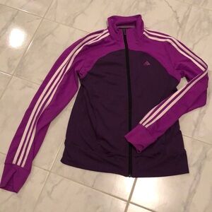 ADIDAS purple zip up long sleeve light jacket.